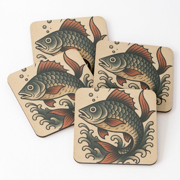Item preview, Vintage Fish Tattoo Design – Retro Nautical Art, Traditional Old School Style designed and sold by VishFashion.