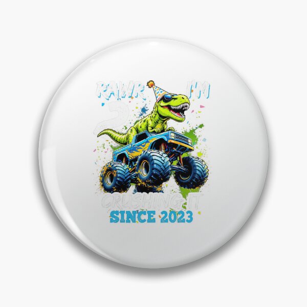 Item preview, 2nd Birthday Monster Truck Dinosaur Party Boys Rawr I'm 2  designed and sold by PNshop1827.