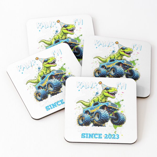 Item preview, 2nd Birthday Monster Truck Dinosaur Party Boys Rawr I'm 2  designed and sold by PNshop1827.