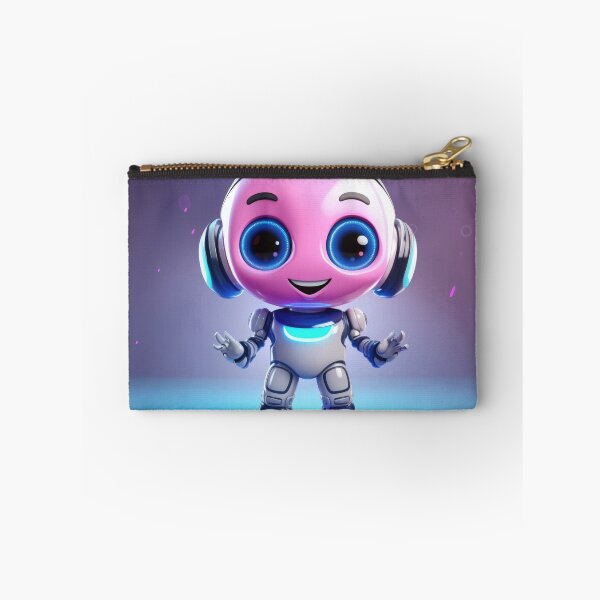 Item preview, Cute robot friendly digital assistant character with glowing blue lights, AI generated designed and sold by dvoevnore.