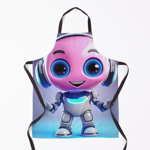 Item preview, Cute robot friendly digital assistant character with glowing blue lights, AI generated designed and sold by dvoevnore.