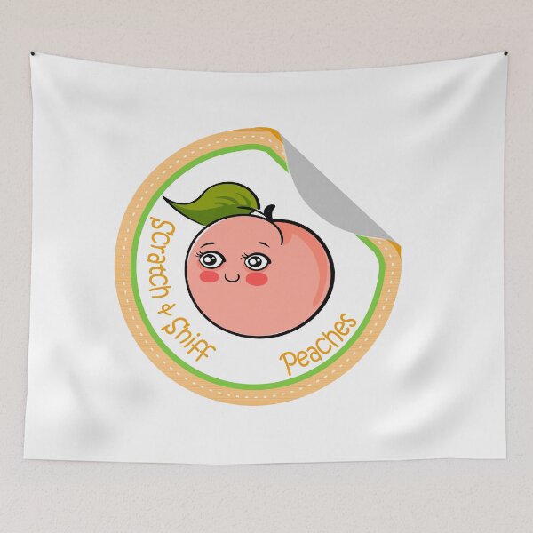 Item preview, Scratch and Sniff Peaches Retro Sticker designed and sold by RowanGraphics.