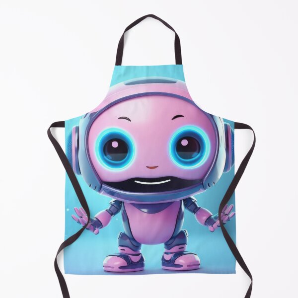 Item preview, Cute robot friendly digital assistant character with glowing blue lights, AI generated designed and sold by dvoevnore.