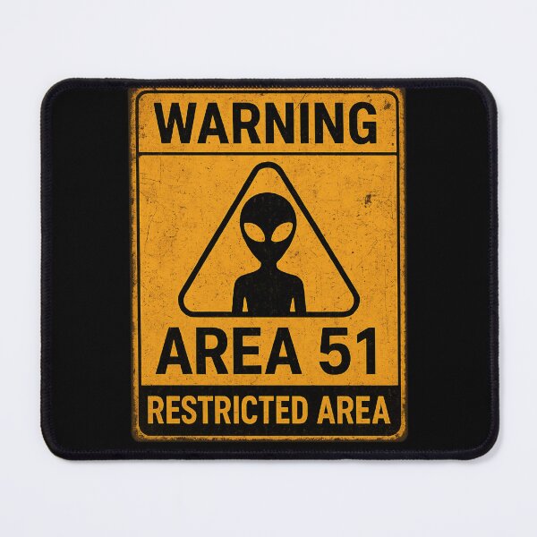 Item preview, Area 51 Warning Sign – Alien Restricted Zone Badge designed and sold by DjokosDisigns.