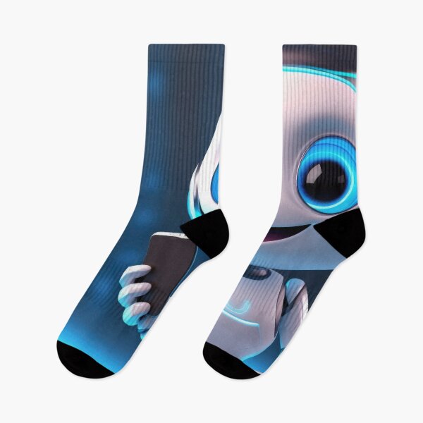 Item preview, Cute robot friendly digital assistant character with glowing blue lights, AI generated designed and sold by dvoevnore.