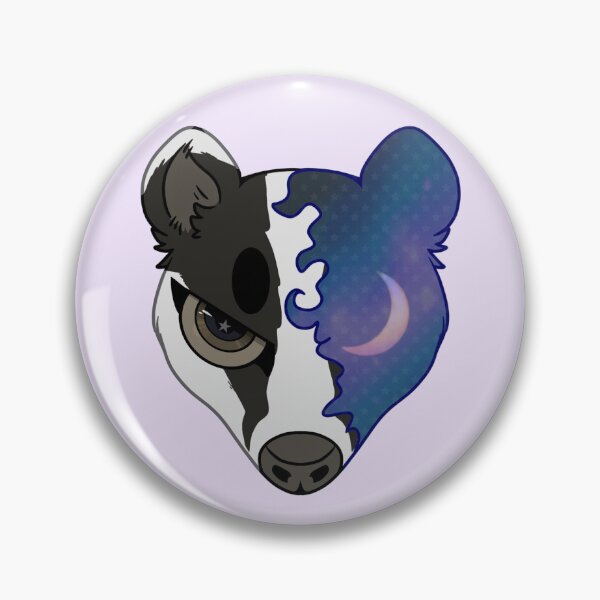Item preview, Midnight the Badger Head designed and sold by apple-glass.