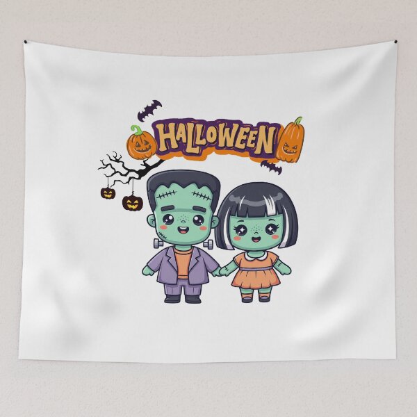 Item preview, Kawaii Frankenstein Couple Halloween Cute Monster Design designed and sold by Momay-designer.
