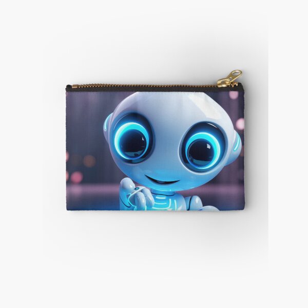 Item preview, Cute robot friendly digital assistant character with glowing blue lights, AI generated designed and sold by dvoevnore.