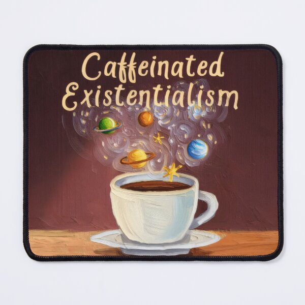Item preview, Caffeinated Existentialism – Surreal Coffee and Planets Painting designed and sold by Ombrya.