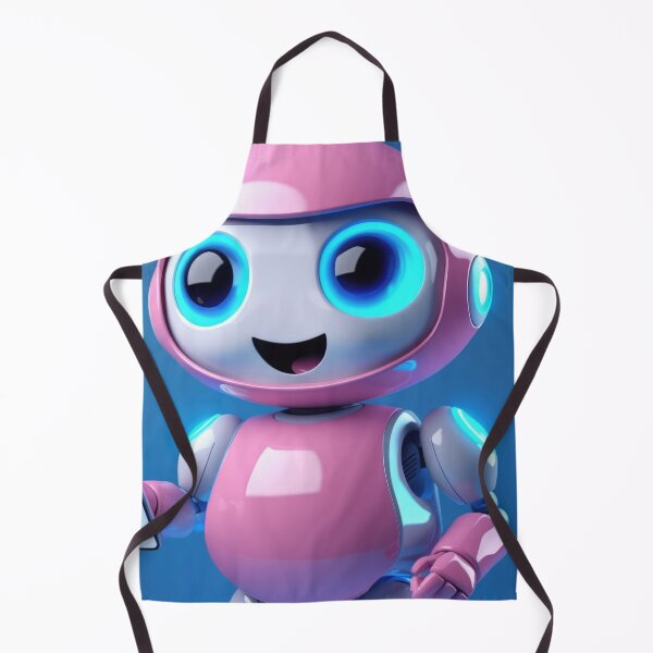 Item preview, Cute robot friendly digital assistant character with glowing blue lights, AI generated designed and sold by dvoevnore.