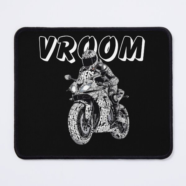 Item preview, Motorcycle Rider Typography Art - Vroom Freedom Bike Graphic Design designed and sold by BlackTeesArt1.