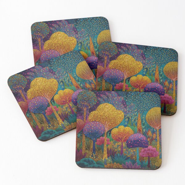 Item preview, Enchanted Colorful Forest at Night designed and sold by Neika Shimm Designs.