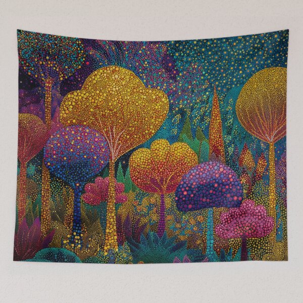 Item preview, Enchanted Colorful Forest at Night designed and sold by Neika Shimm Designs.