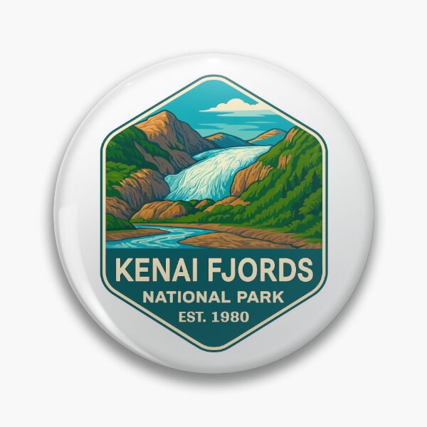 Item preview, Kenai Fjords National Park Retro Glacier Ocean Sticker designed and sold by Ismeal Von.