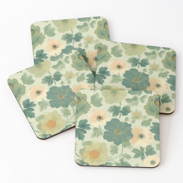 Item preview, Soft Pastel Yellow and Green Floral Pattern designed and sold by Virtuals1.