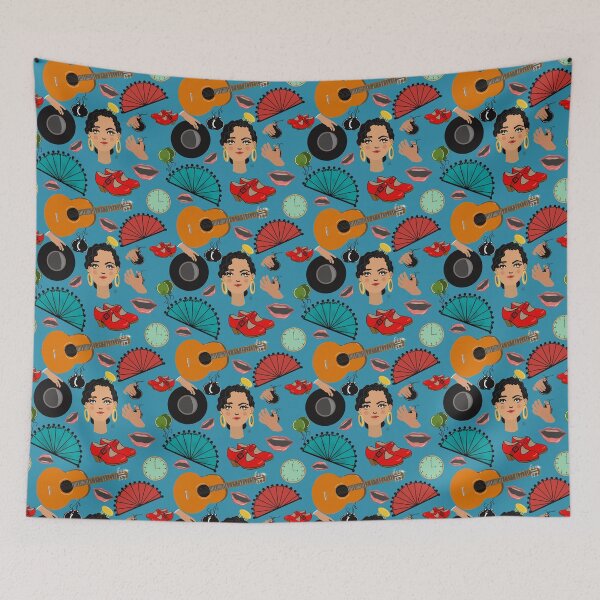 Item preview, Flamenco life in blue designed and sold by Dancesevillanas.