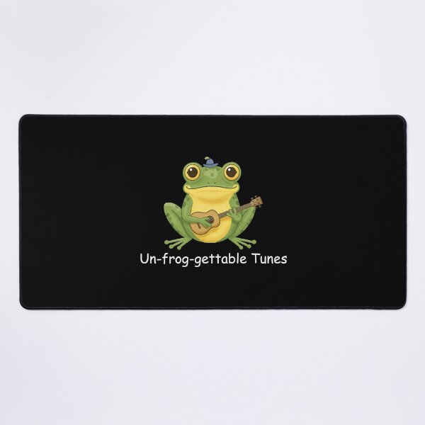Item preview, Un-frog-gettable Tunes – Cute Frog Playing Guitar (Black Edition) designed and sold by designsoftinaa.