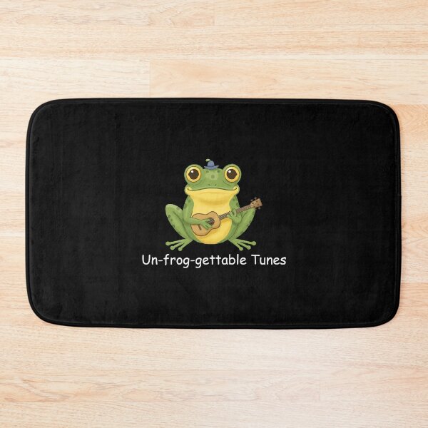 Item preview, Un-frog-gettable Tunes – Cute Frog Playing Guitar (Black Edition) designed and sold by designsoftinaa.