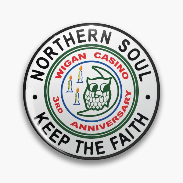 Item preview, Northern Soul Badges, Wigan Keep The Faith designed and sold by Surfer Dave Designs.