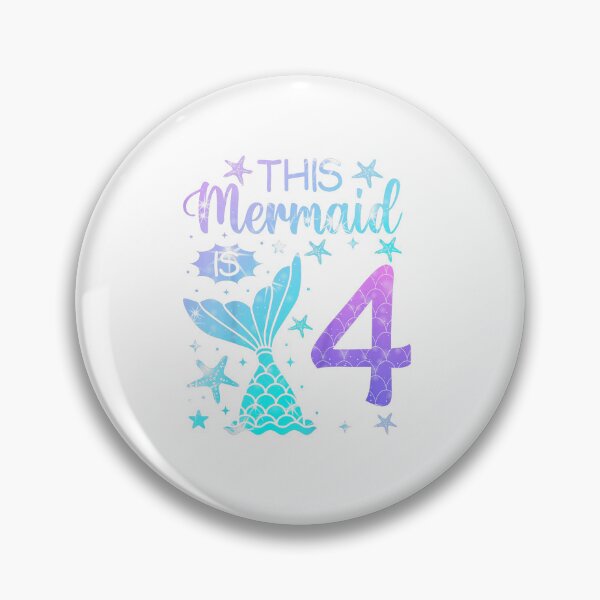 Item preview, 4th Birthday  Girl 4yr Four 4 Year Old Mermaid Bday  designed and sold by PNshop1827.