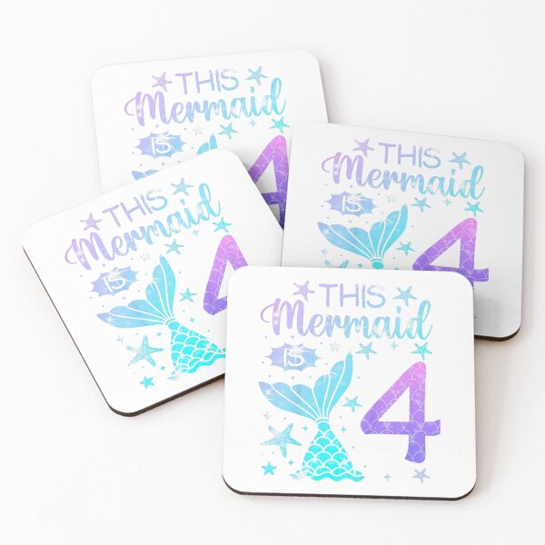 Item preview, 4th Birthday  Girl 4yr Four 4 Year Old Mermaid Bday  designed and sold by PNshop1827.