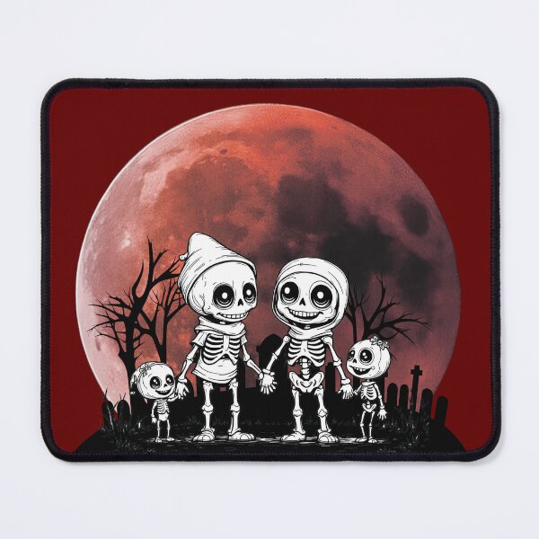 Item preview, A family of skeletons, a cemetery and a full moon. designed and sold by MagelliShop.