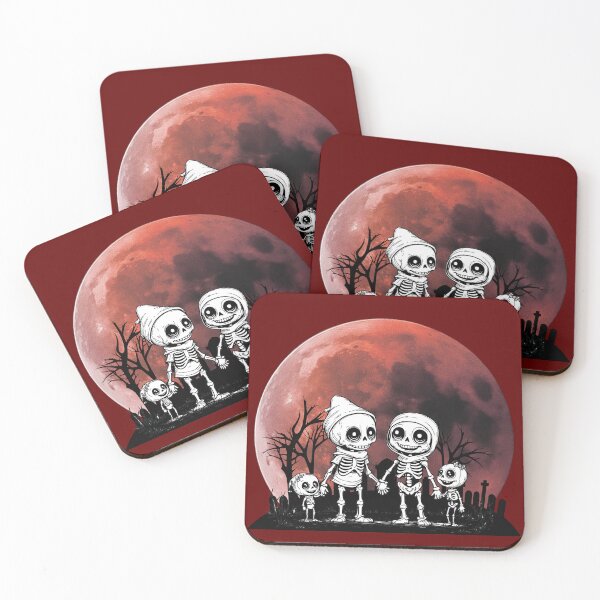 Item preview, A family of skeletons, a cemetery and a full moon. designed and sold by MagelliShop.