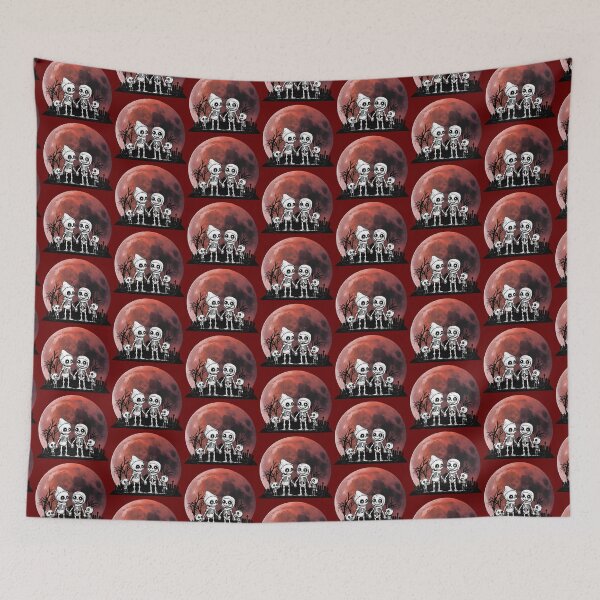 Item preview, A family of skeletons, a cemetery and a full moon. designed and sold by MagelliShop.