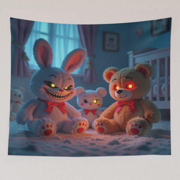 Item preview, Mischievous Shadows – Plush Rebellion with glowing eyes and stitched grins designed and sold by FotoworldEdel.