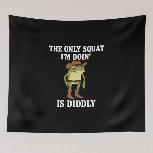 Item preview, “Cowboy Frog Funny Fitness Meme – The Only Squat I’m Doin’ Is Diddly Squat” designed and sold by sssweetness.