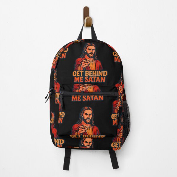 Item preview, Get Behind Me Satan meme Jesus Christ Bible Quote designed and sold by plushism.