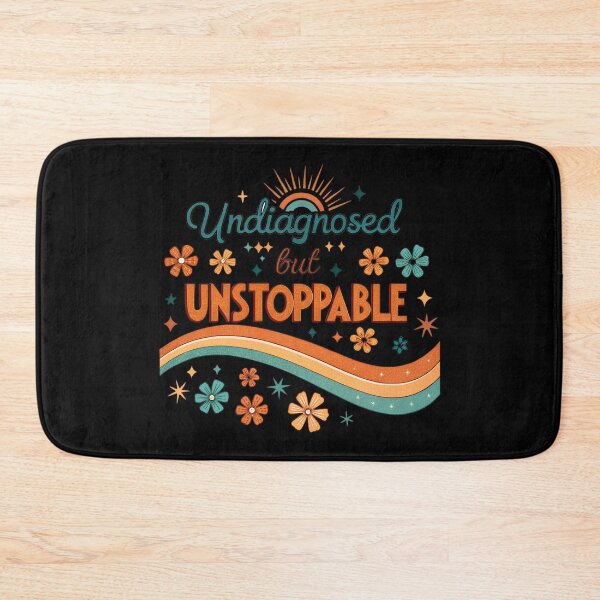 Item preview, Retro 70s Typography Design – “Undiagnosed but Unstoppable” Groovy Vintage Quote designed and sold by VividOrganica.