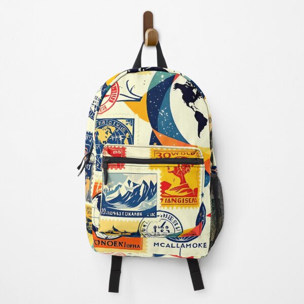 Item preview, vintage world stamps world map colorful retro design designed and sold by SmashingDeals.