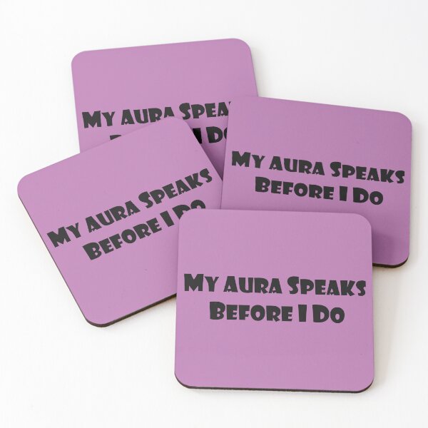 Item preview, My Aura Speaks Before I Do – Energy Quote designed and sold by ArtNestVerse.