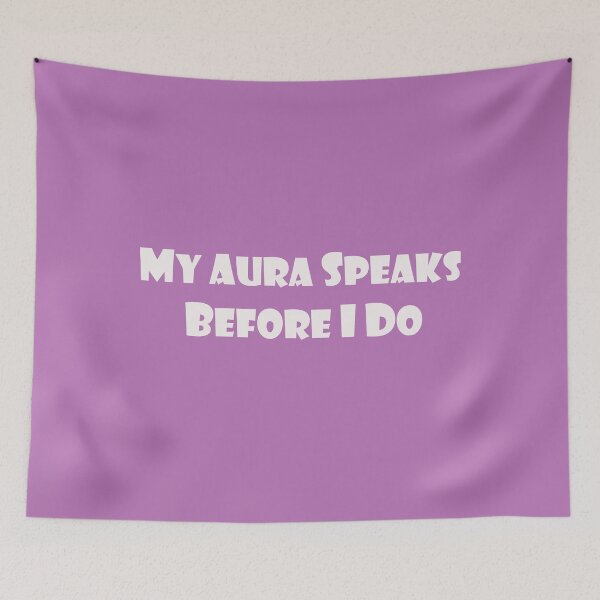 Item preview, My Aura Speaks Before I Do – Energy Quote designed and sold by ArtNestVerse.