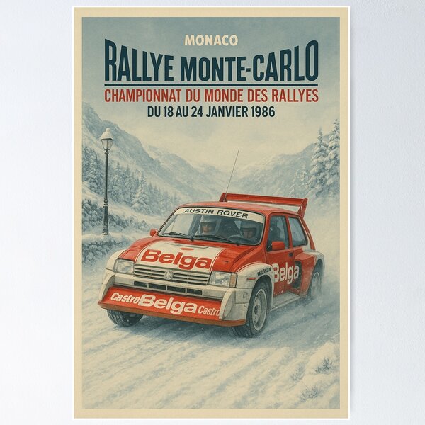 Item preview, Rally Clásico de Montecarlo 1986. designed and sold by Racing Art Store 2025.
