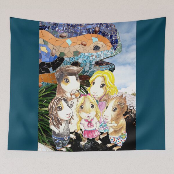 Item preview, Guinea pig family living the Güell park in Barcelona designed and sold by Nayonaaaa.