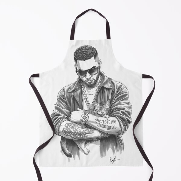 Item preview, Sensitive Gangsta Shirt – Funny Tattoo Cat Lover T-Shirt designed and sold by MoonLightFX.