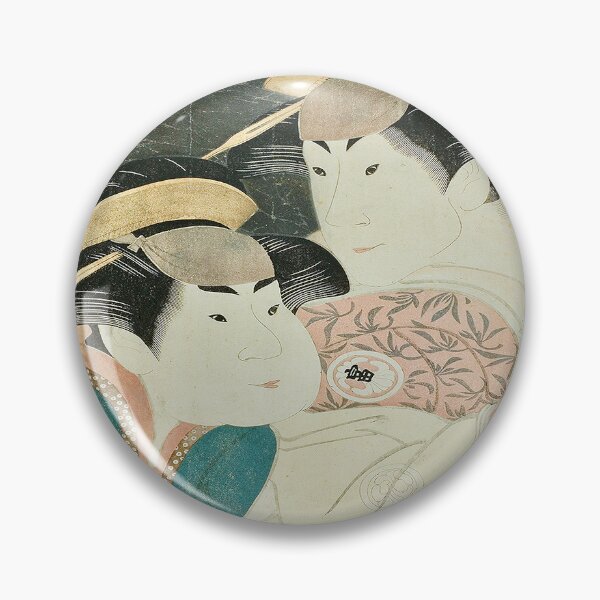 Item preview, The actors Segawa Tomisaburo II (R) as Yadorigi, wife of Ogishi Kurando, and Nakamura Manyo (L) as the servant Wakakusa, 1794 designed and sold by UBU-space.