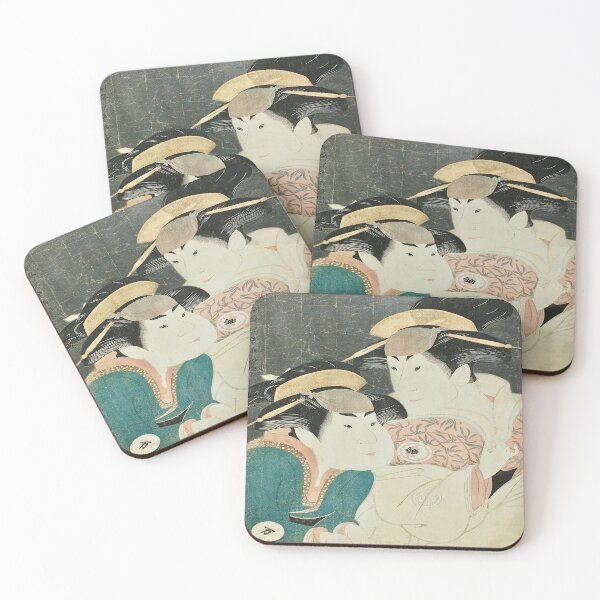 Item preview, The actors Segawa Tomisaburo II (R) as Yadorigi, wife of Ogishi Kurando, and Nakamura Manyo (L) as the servant Wakakusa, 1794 designed and sold by UBU-space.
