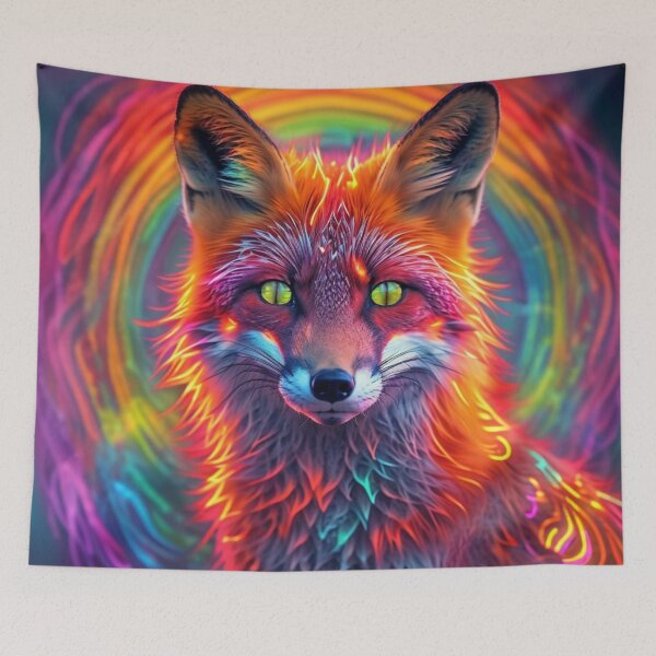 Item preview, The Luminous Fox of the Rainbow Veil designed and sold by MyyVibe.
