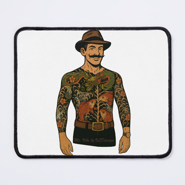 Item preview, Retro Comic Style VLFdesign Mister Vibe Tattoo Edition – Vintage Japanese Irezumi Art designed and sold by VitalLifeForce.