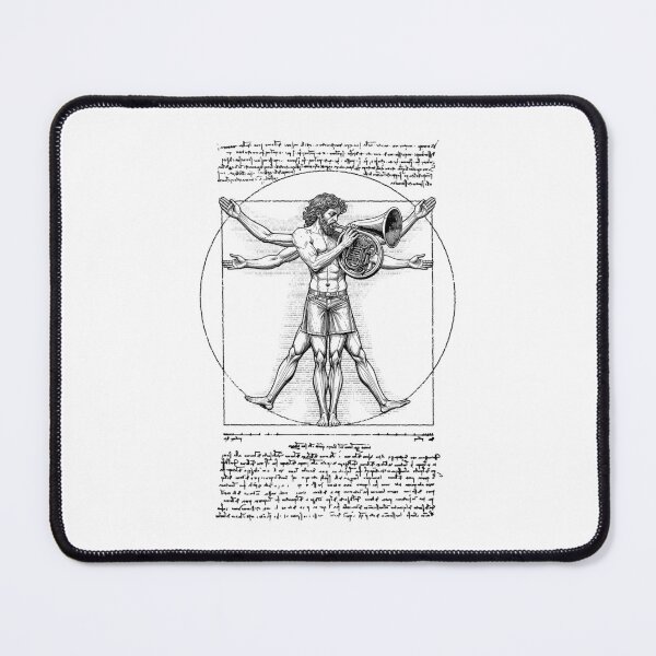 Item preview, French Horn Player Hornist Vitruvian Man Leonardo Da Vinci designed and sold by GrandeDuc.