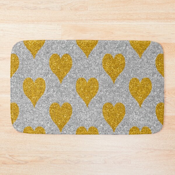 Item preview, Gold Glitter Hearts on Silver Sparkle designed and sold by nigejohn.