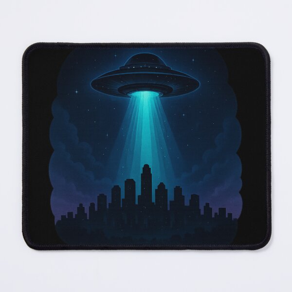 Item preview, UFO Over the City – Night Alien Invasion Sci-Fi Design designed and sold by DjokosDisigns.