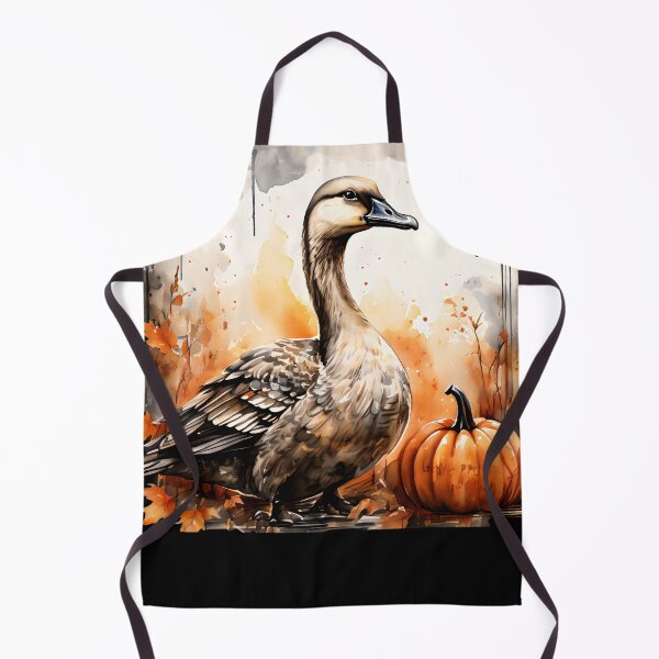 Item preview, Autumn Goose with Pumpkin – Fall Farmhouse Decor, Watercolor Animal Art Print designed and sold by Simplystik.