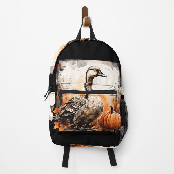 Item preview, Autumn Goose with Pumpkin – Fall Farmhouse Decor, Watercolor Animal Art Print designed and sold by Simplystik.