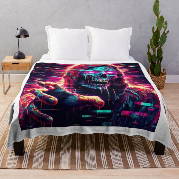 Item preview, Zombie Glitch Walker – Neon Cyberpunk Horror Zombie designed and sold by DreamArt Creations.