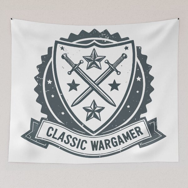 Item preview, “Classic Wargamer” Crossed Swords & Shield, Monochrome Retro Style designed and sold by VividOrganica.