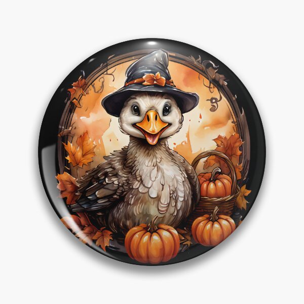 Item preview, Halloween Goose in Witch Hat – Cute Fall Farmhouse Pumpkin Animal Art designed and sold by Simplystik.